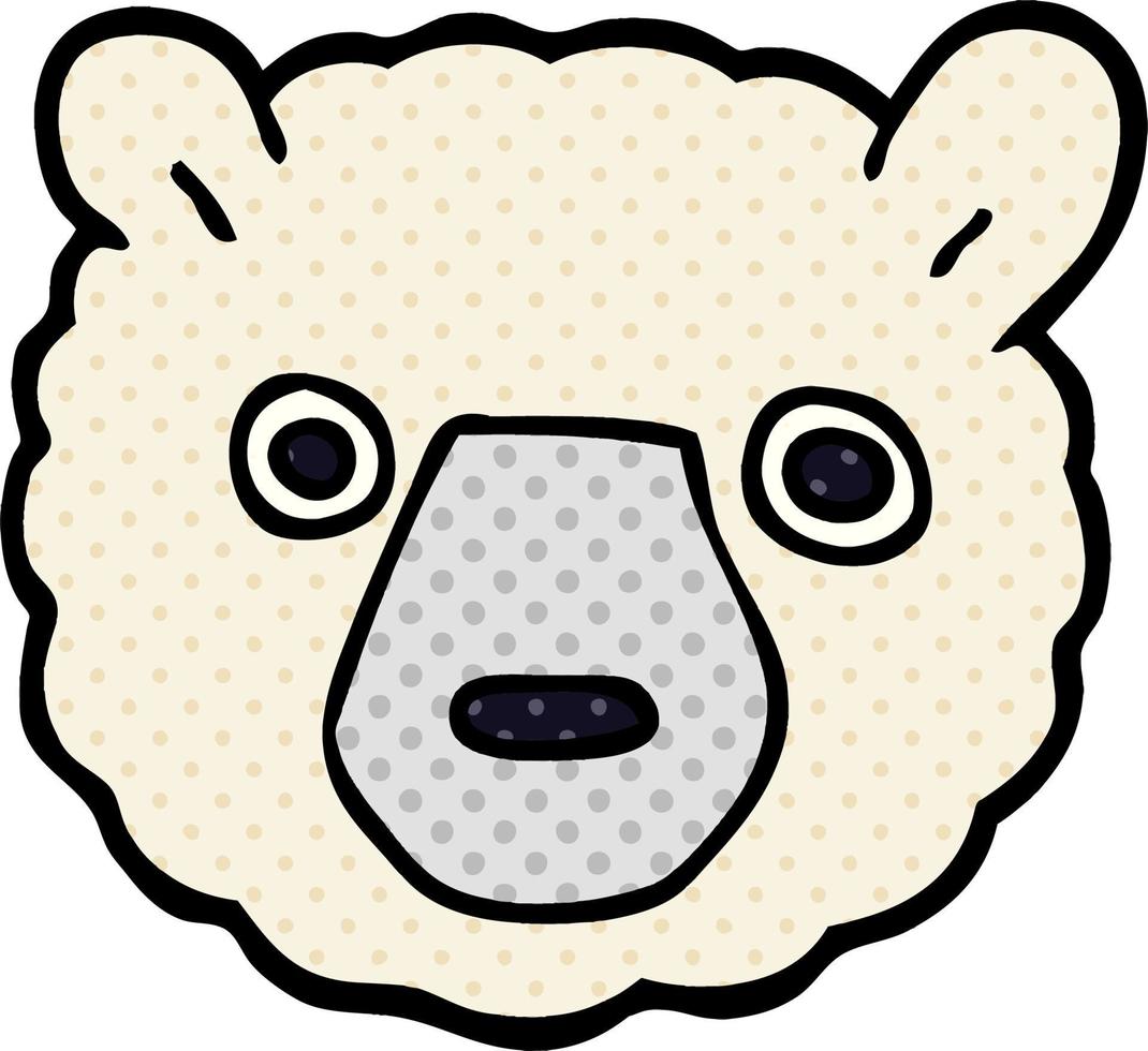 cartoon doodle polar bear face vector