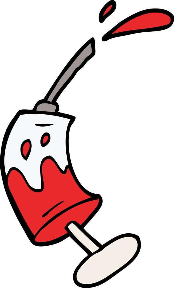 cartoon doodle syringe of blood vector