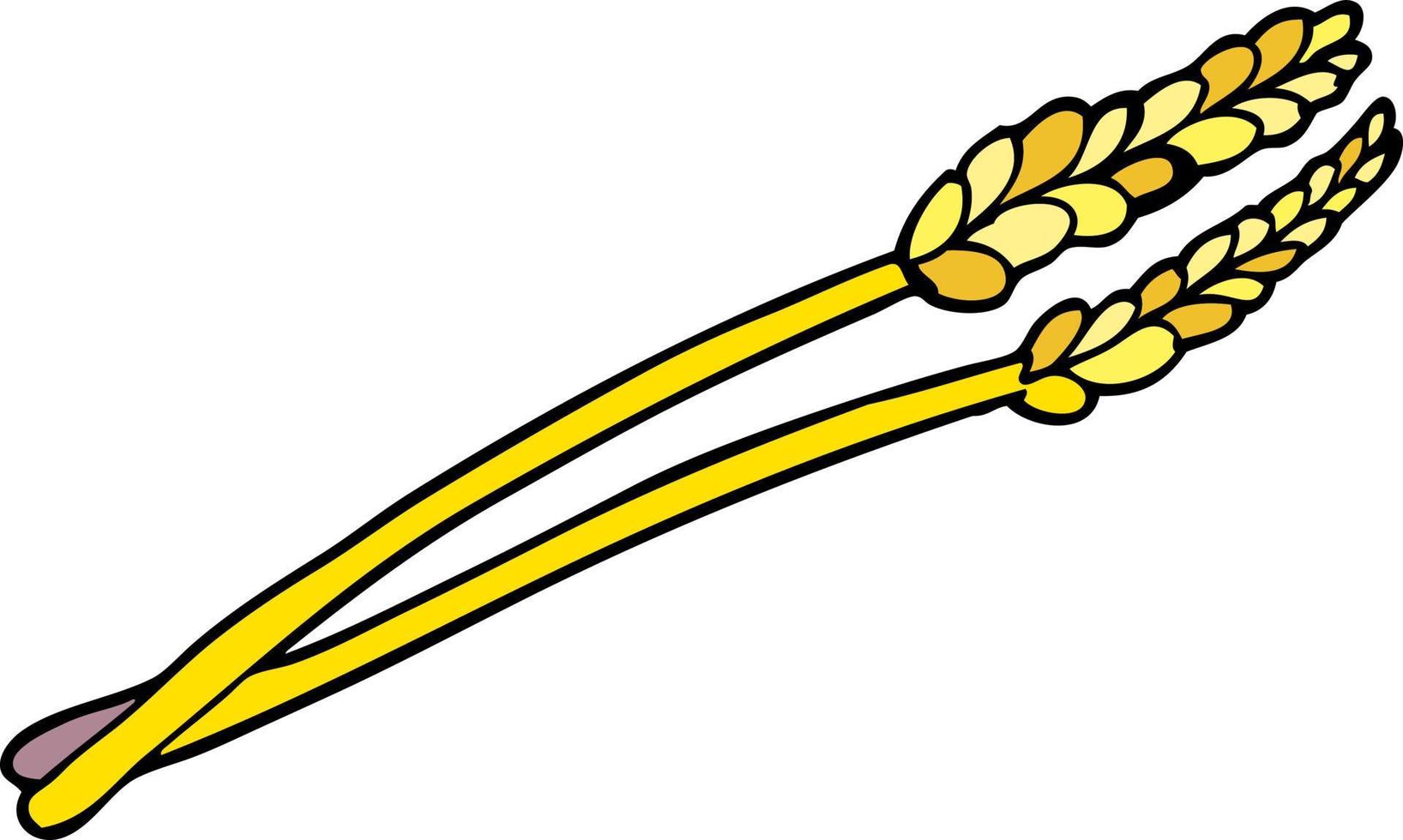 cartoon doodle wheat vector