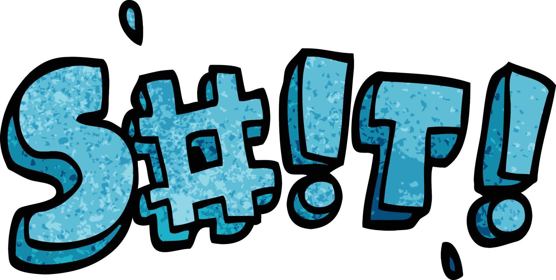 cartoon doodle swear word vector