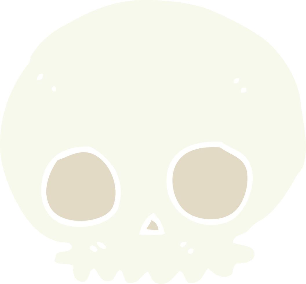 flat color style cartoon skull vector