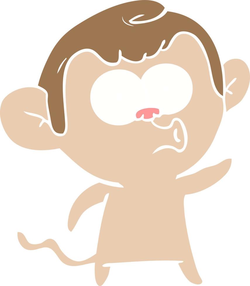 flat color style cartoon hooting monkey vector