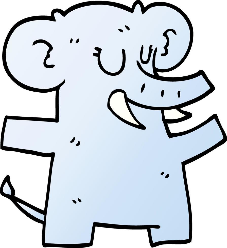 cartoon doodle elephant dancing vector