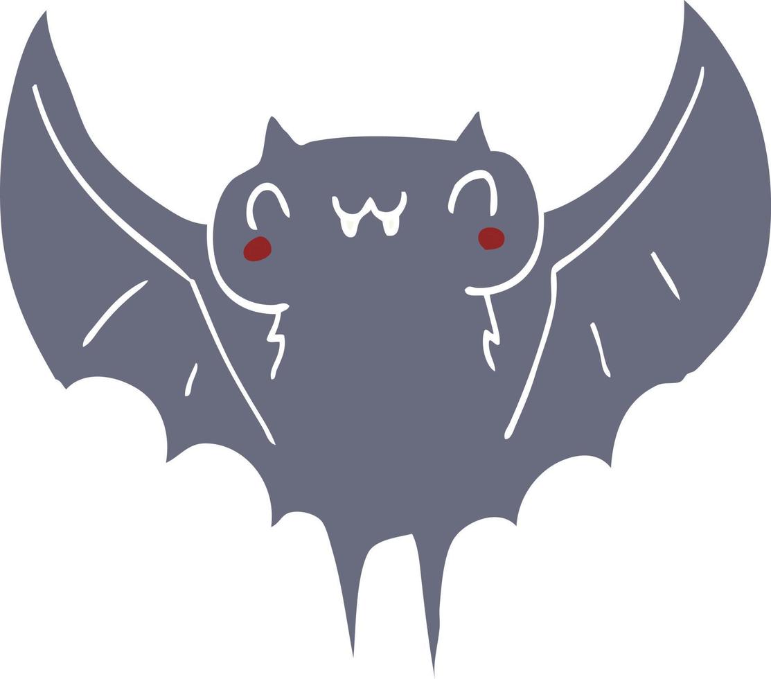 flat color style cartoon bat vector