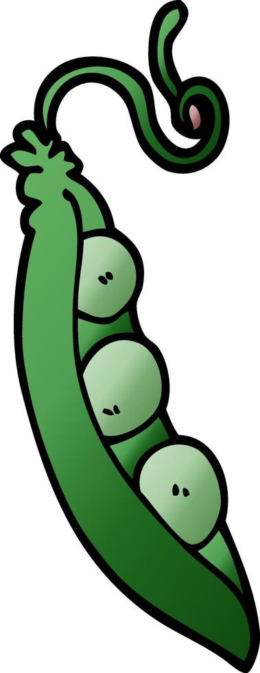 cartoon doodle peas in pod vector