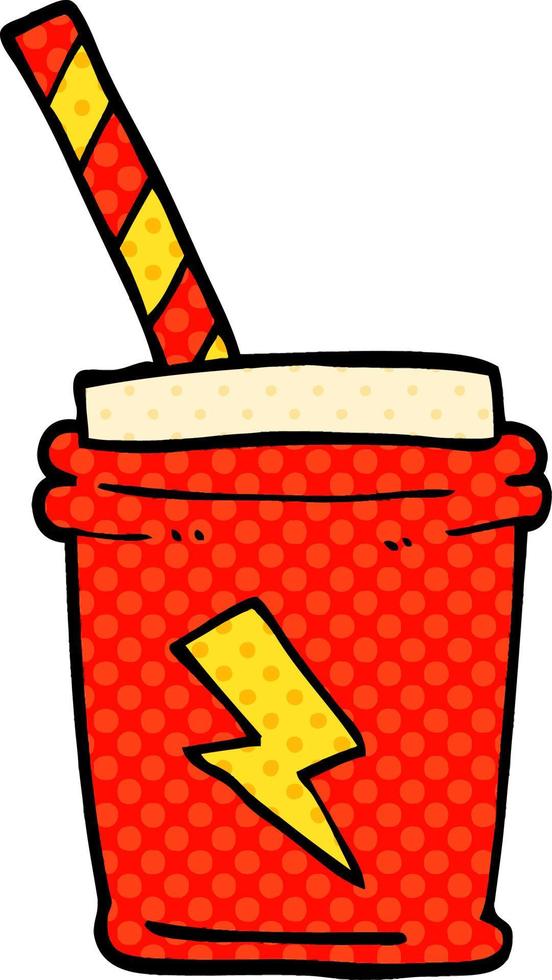 cartoon doodle take out drink vector