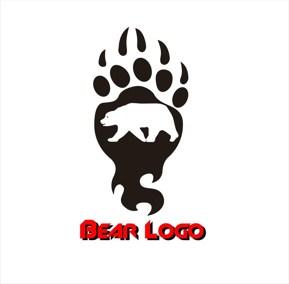 bear trail logo with a bear silhouette in the center vector