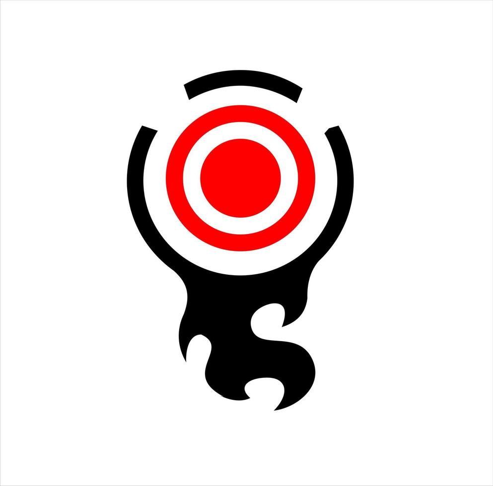 logotipo circular con cola de fuego... logotipo simple adecuado para cualquier diseño vector