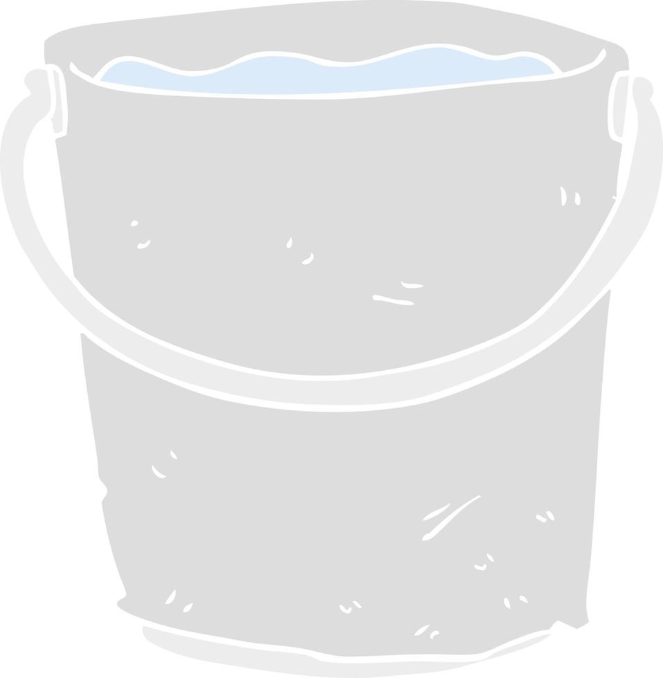 flat color illustration of a cartoon bucket of water vector