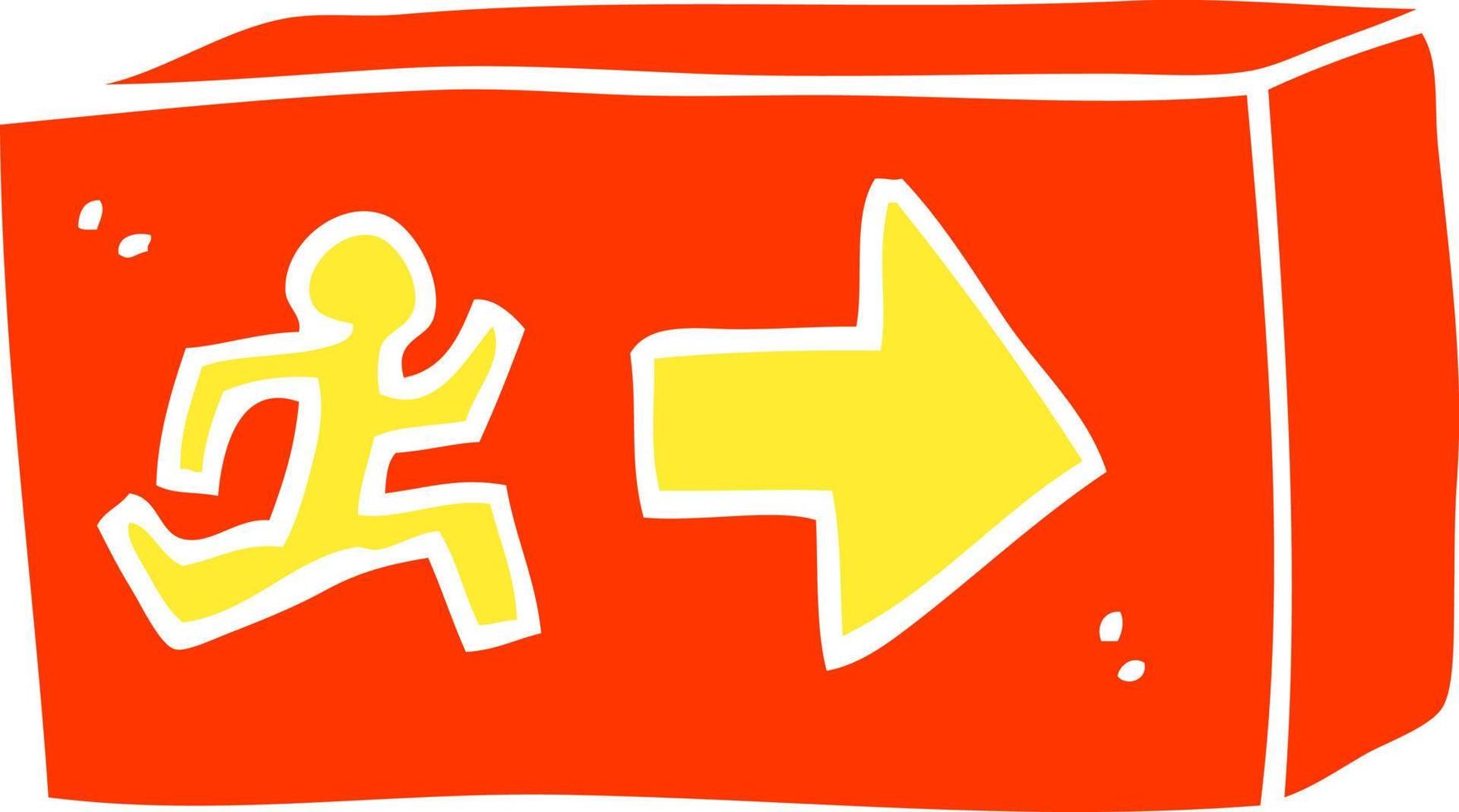 cartoon doodle exit sign vector