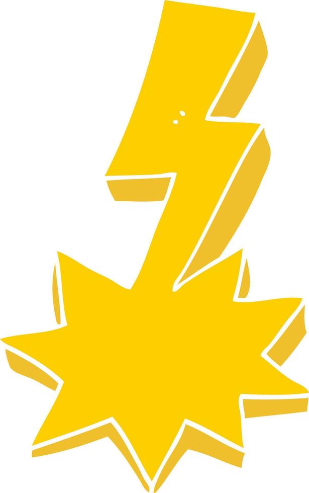 flat color style cartoon lightning strike vector