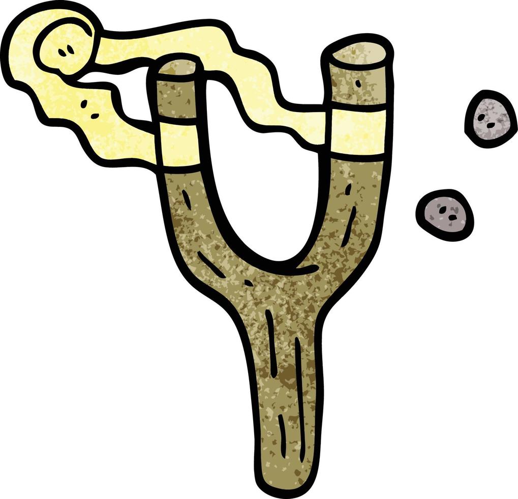 cartoon doodle catapult toy vector