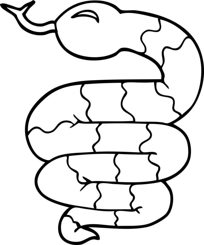 line drawing cartoon snake vector