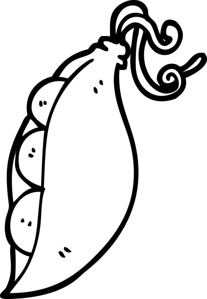 line drawing cartoon peas in pod vector