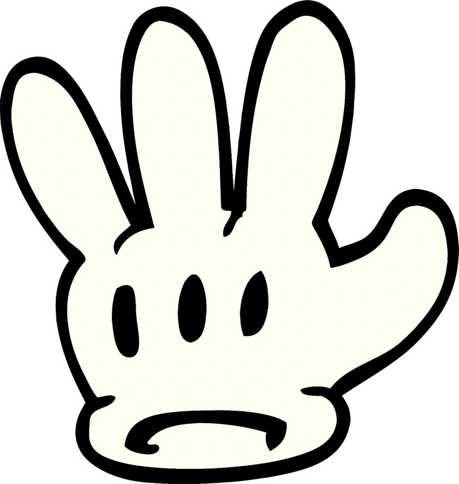 traditional cartoon doodle glove vector