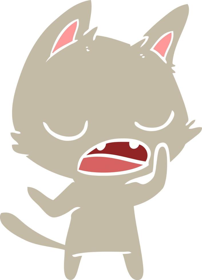 talking cat flat color style cartoon vector
