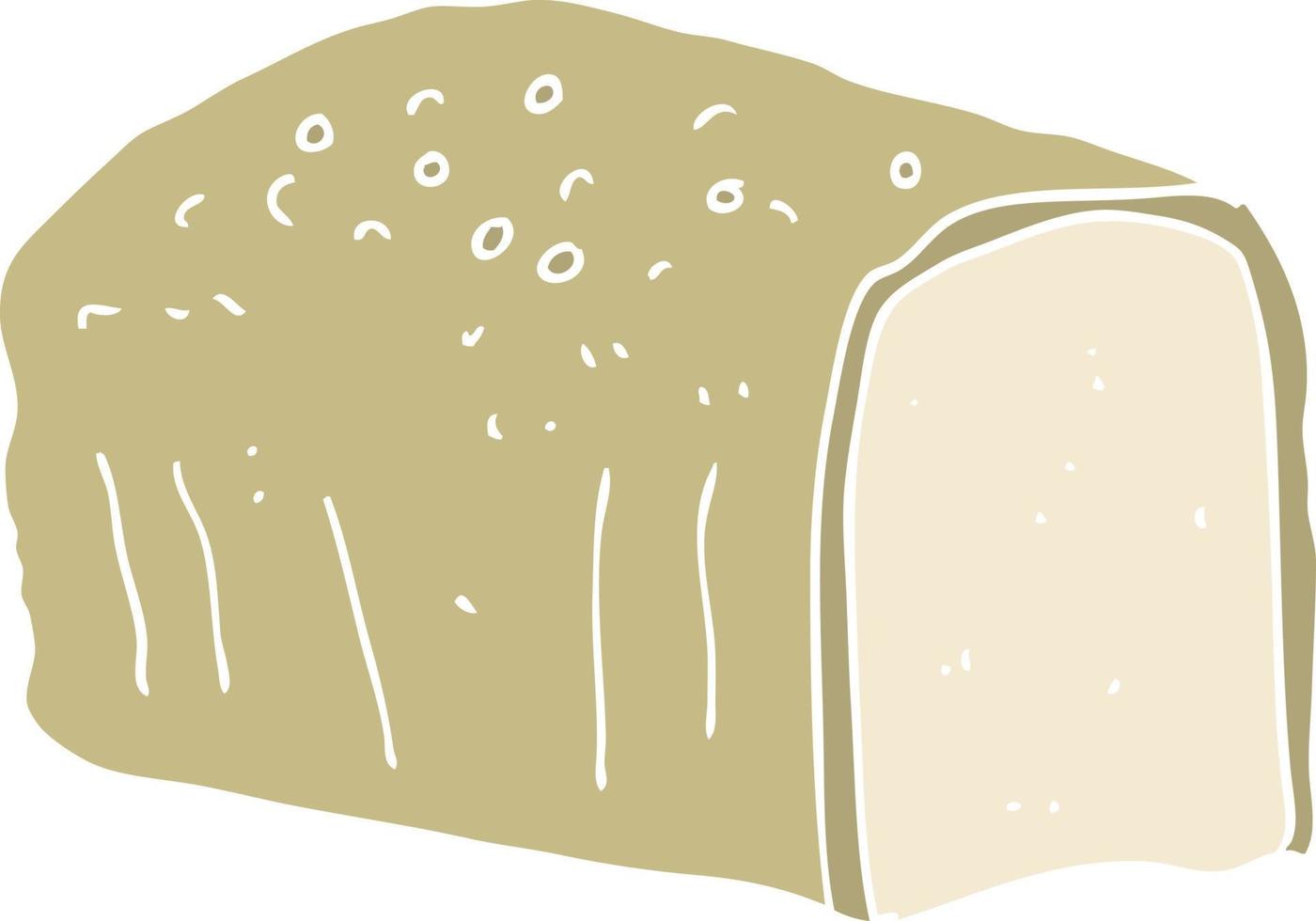 flat color illustration of a cartoon bread vector