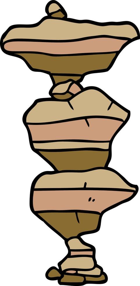 cartoon doodle of stacked stones vector