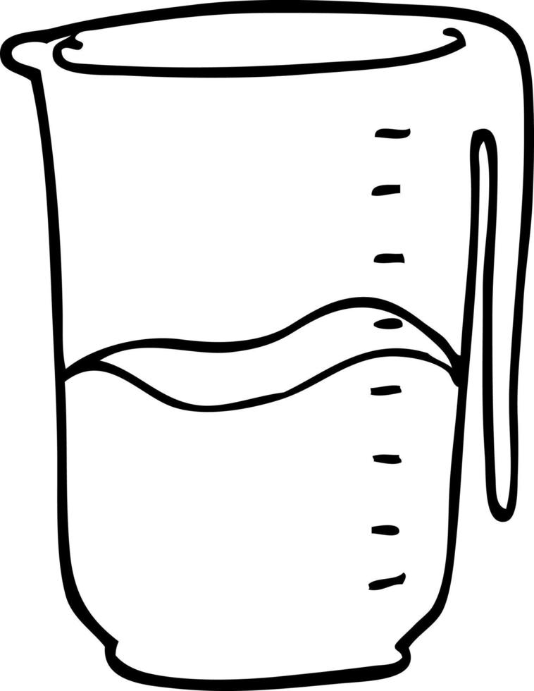 line drawing cartoon jug vector