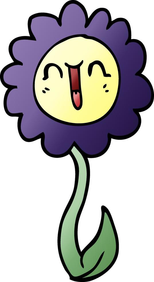 cartoon doodle happy flower vector