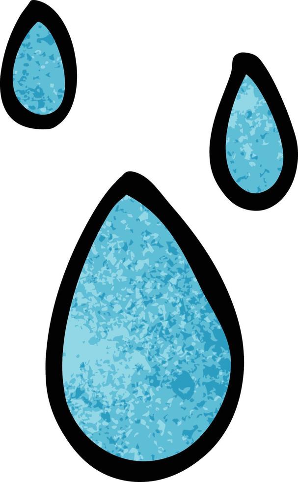 cartoon doodle rain drops vector