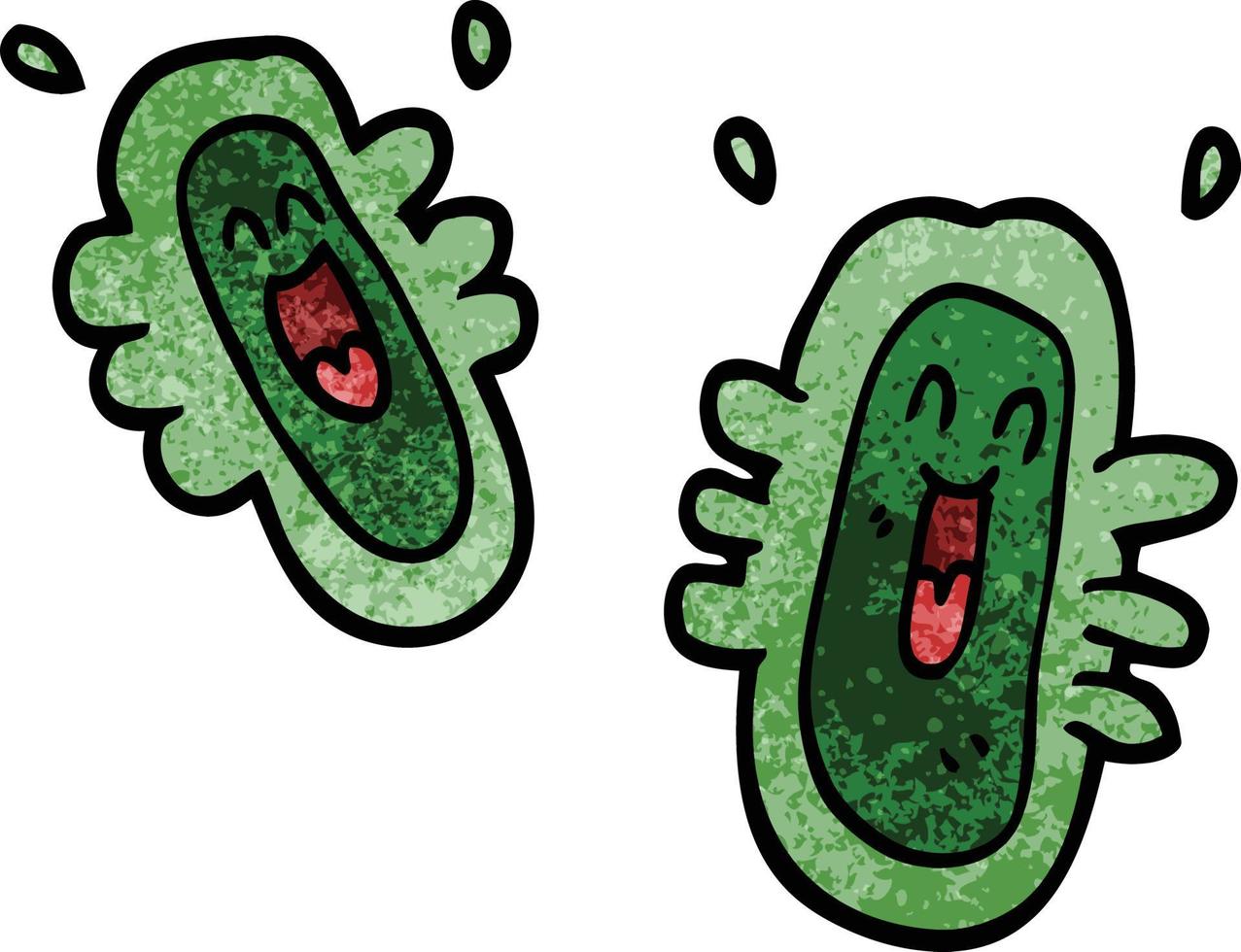 cartoon doodle happy germs vector