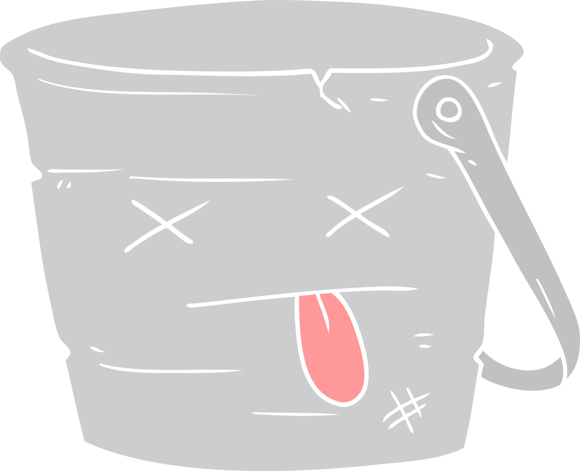 kicked the bucket flat color style cartoon 12153070 Vector Art at Vecteezy