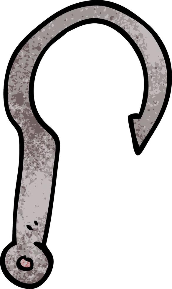 cartoon doodle fish hook vector