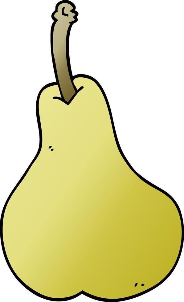 cartoon doodle of a pear vector