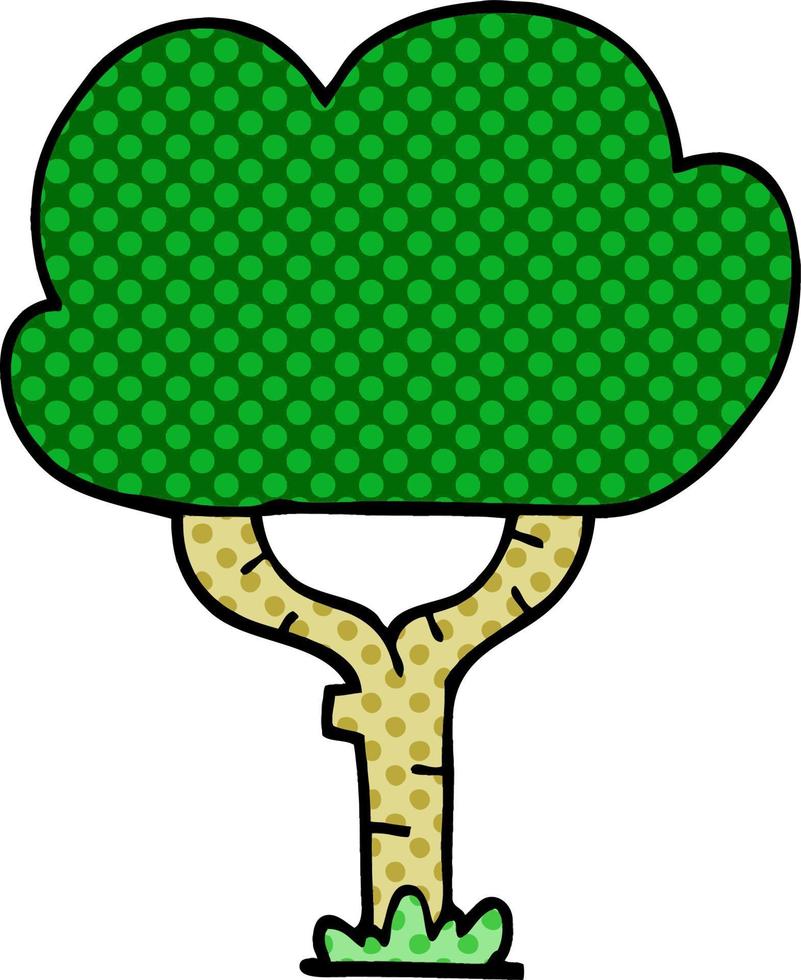 árbol de garabato de dibujos animados vector