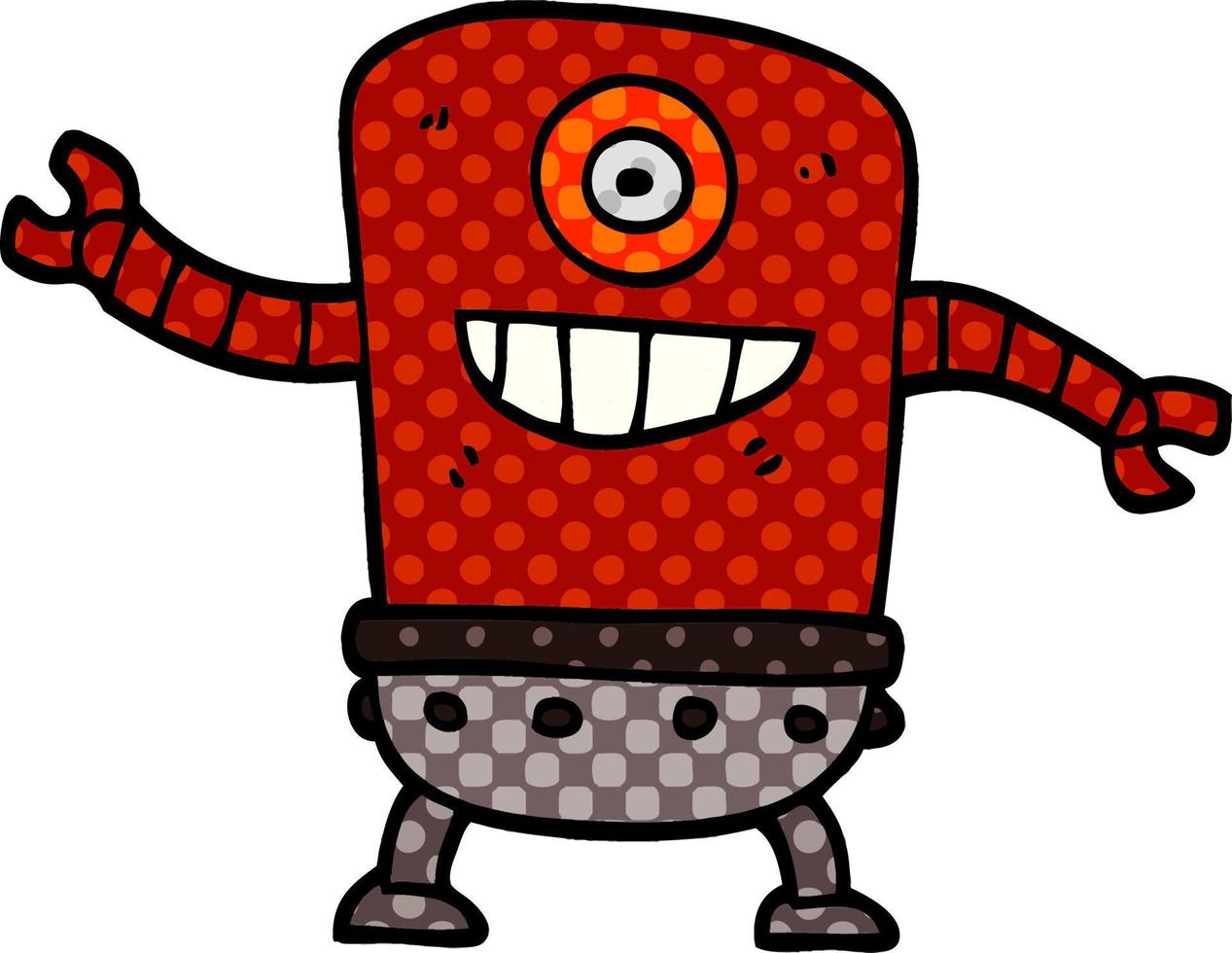 robot de garabato de dibujos animados vector