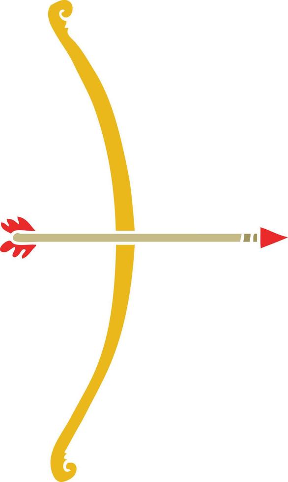 flat color style cartoon bow and arrow vector