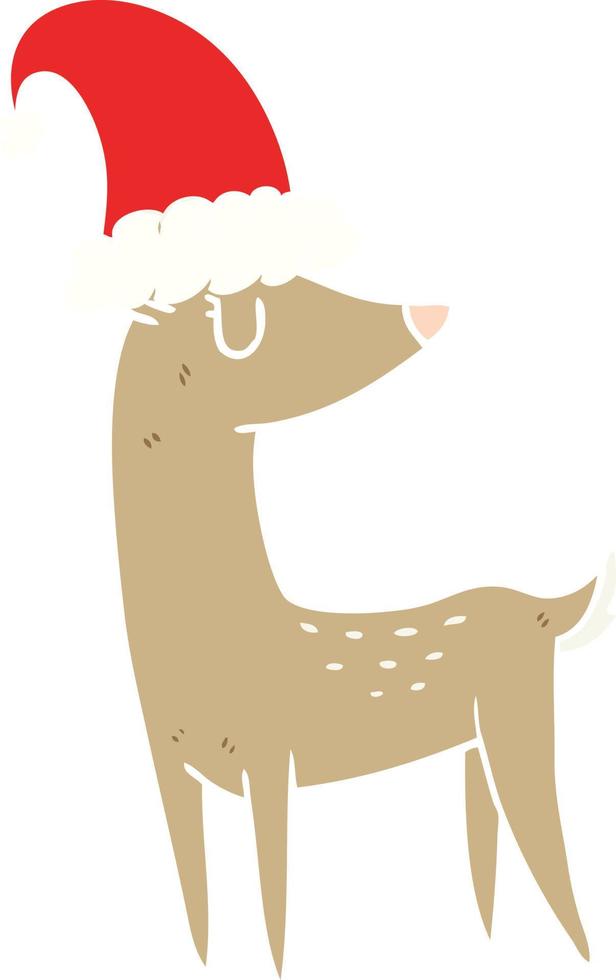 flat color style cartoon christmas reindeer vector