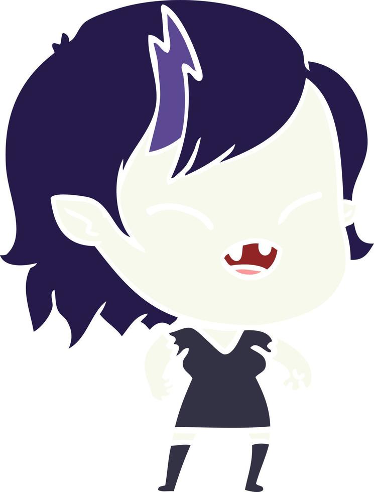 dibujos animados de estilo de color plano riendo chica vampiro vector