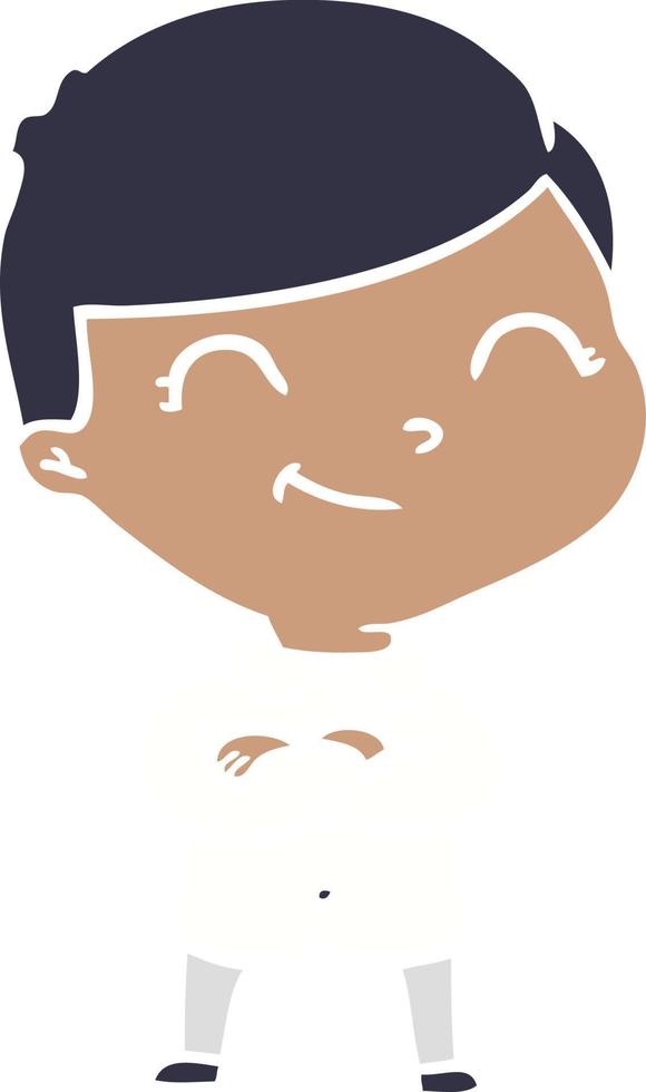 flat color style cartoon boy smiling vector