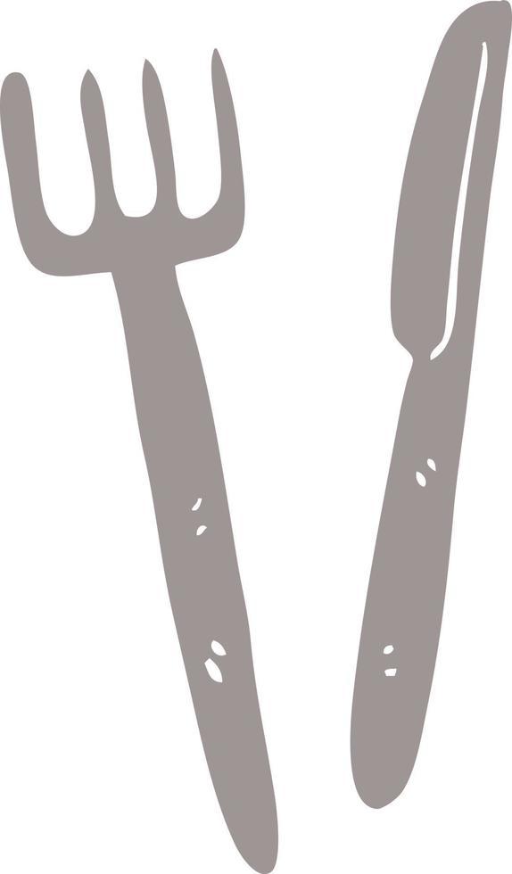 cartoon doodle knife and fork vector