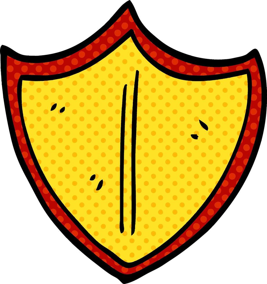 cartoon doodle old shield vector