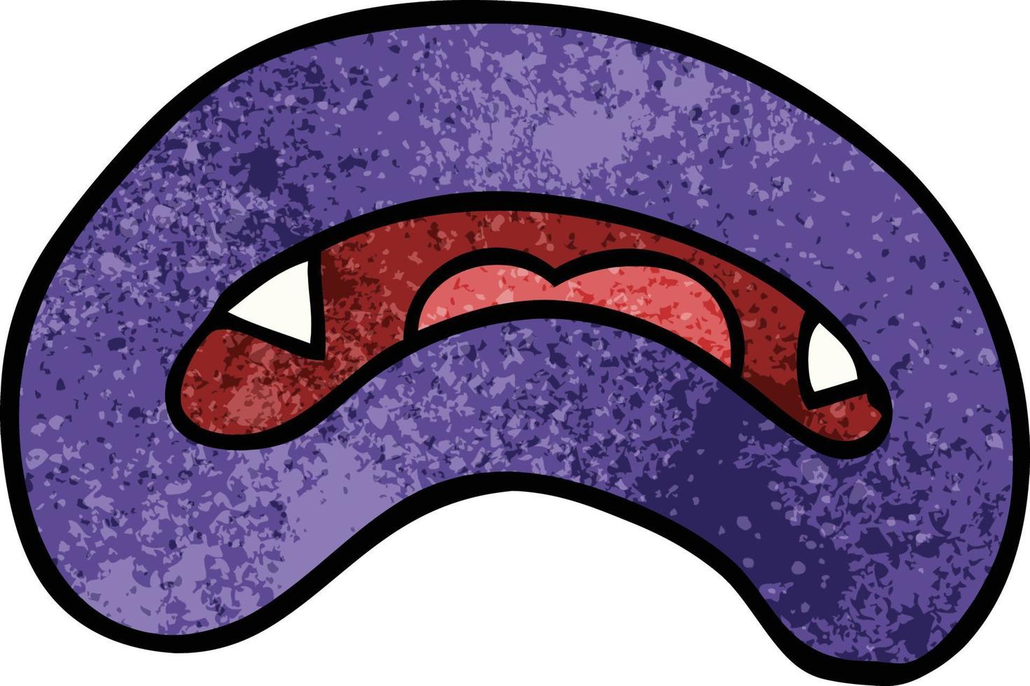cartoon doodle vampire mouth vector