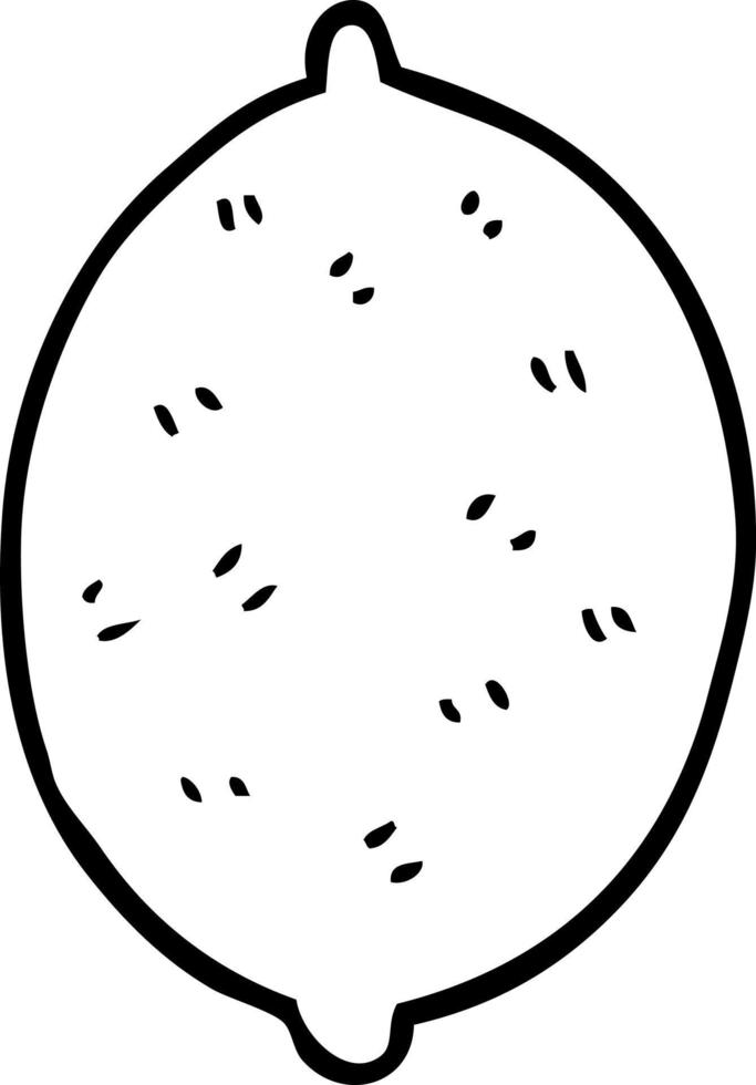 line drawing cartoon lemon fruit vector