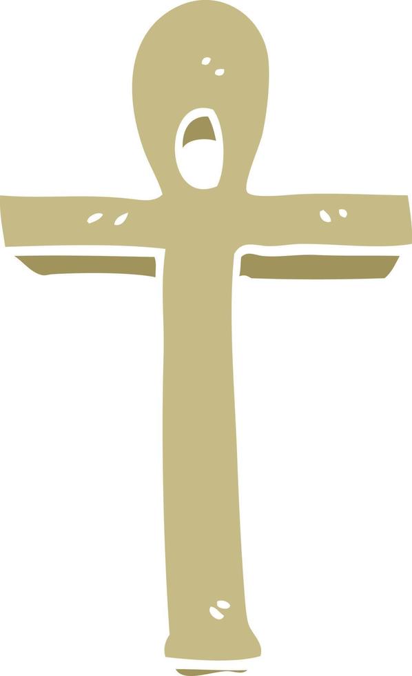 flat color style cartoon ankh symbol vector