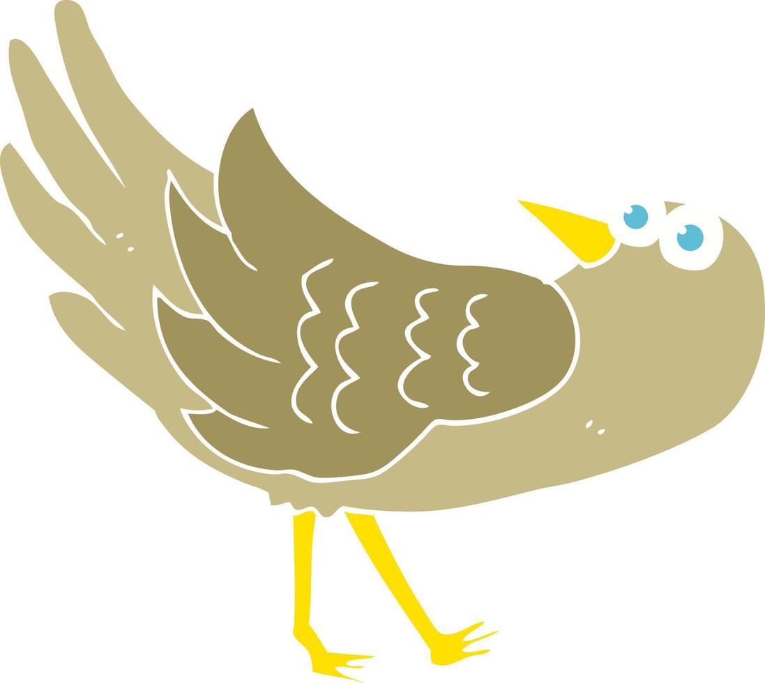 flat color illustration of a cartoon bird vector