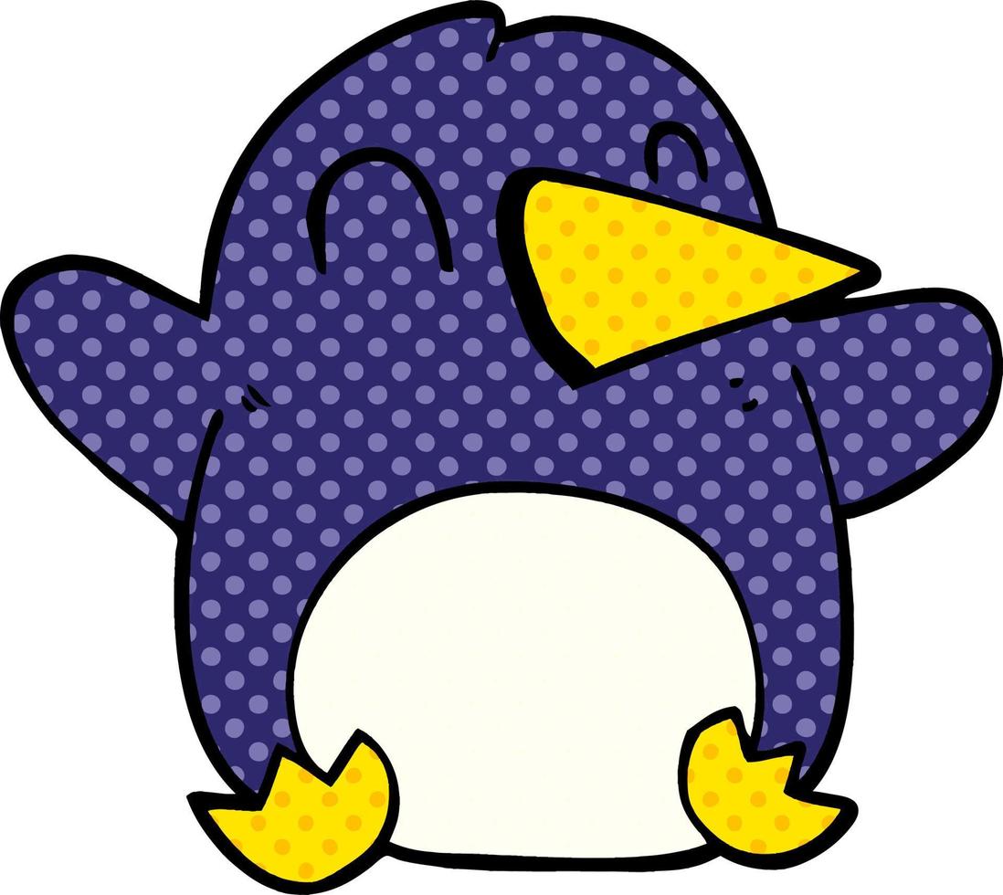 cartoon doodle christmas penguin vector