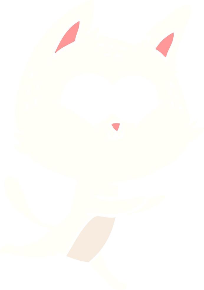 flat color style cartoon cat running vector