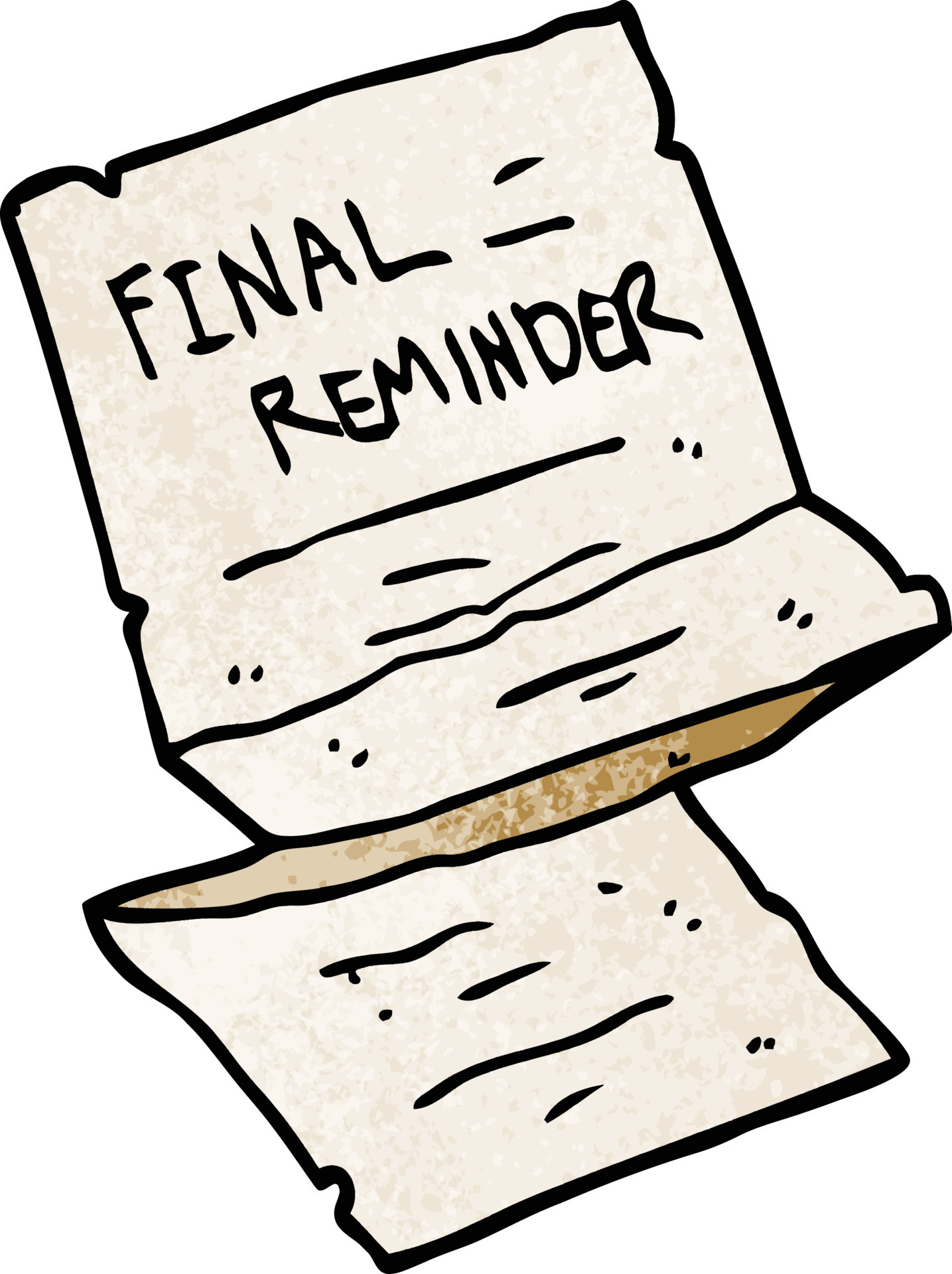 carta de recordatorio final del doodle de dibujos animados 12153567