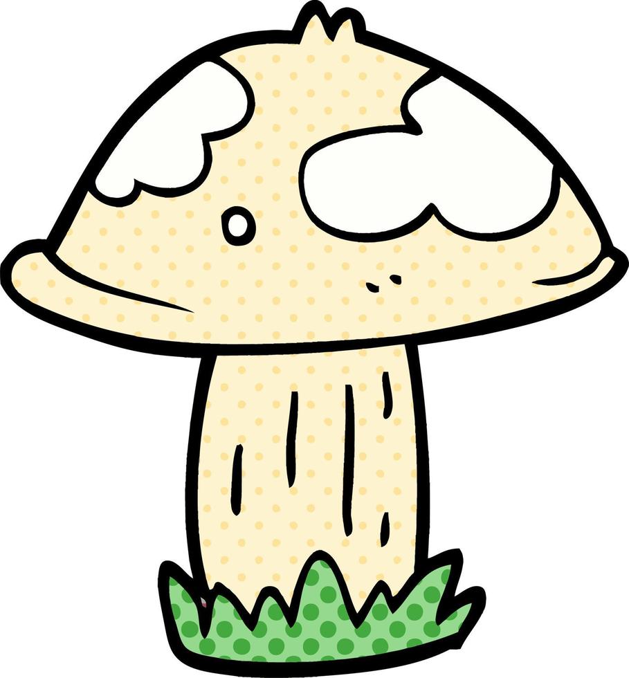 cartoon doodle wild mushroom vector