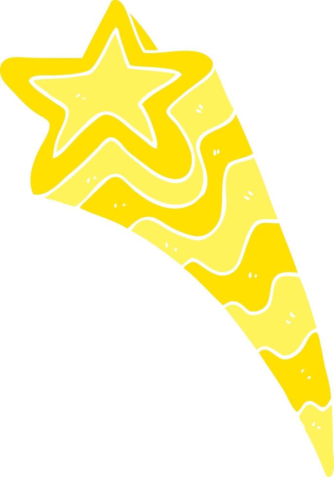 ilustración de color plano de una estrella fugaz de dibujos animados vector