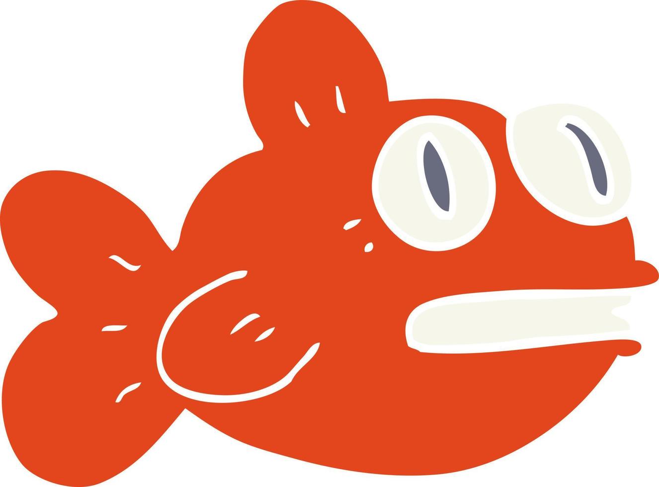 flat color style cartoon fish vector