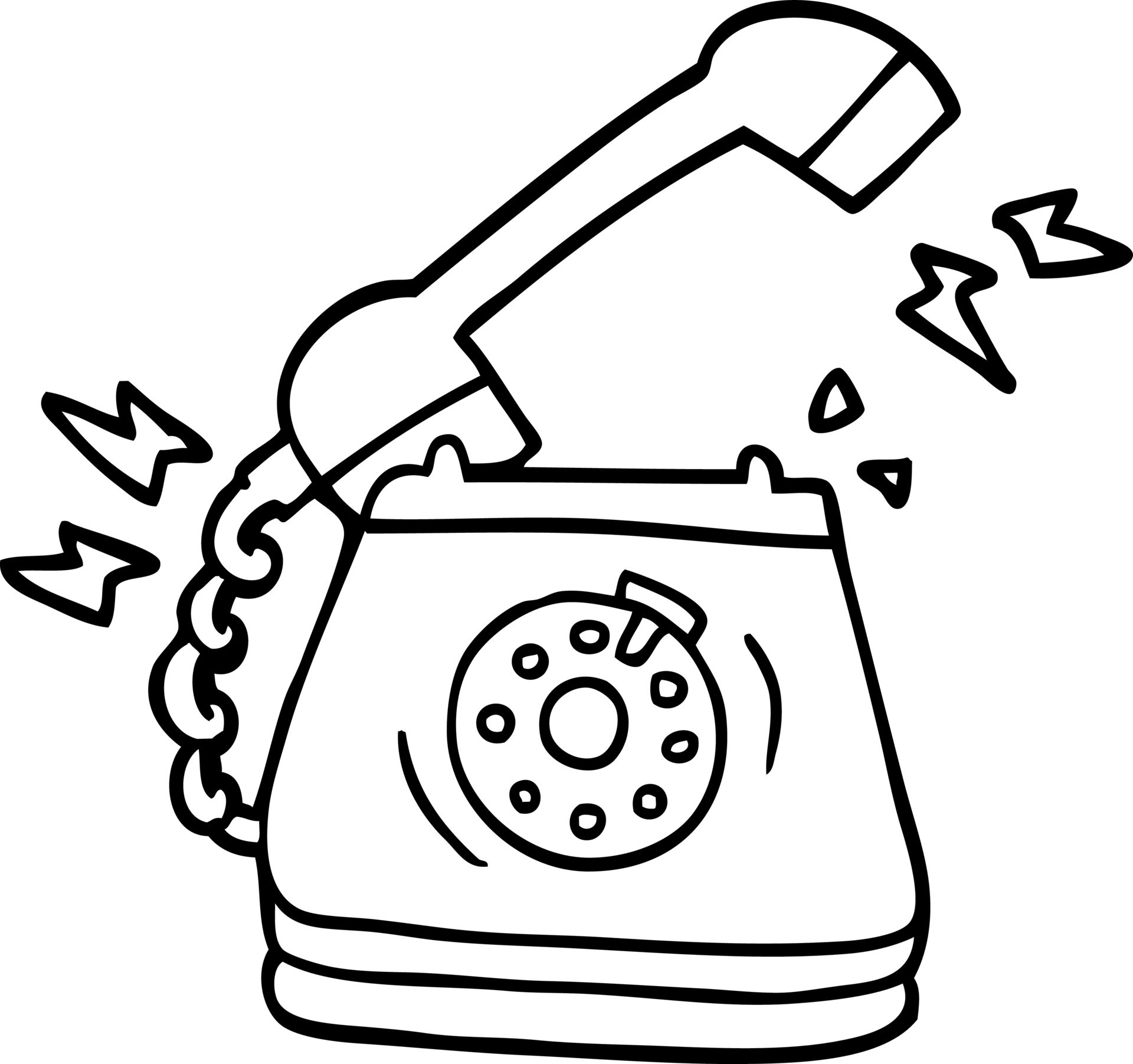 telephone ringing clipart black and white