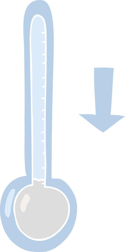 flat color illustration of a cartoon dropping temperature vector