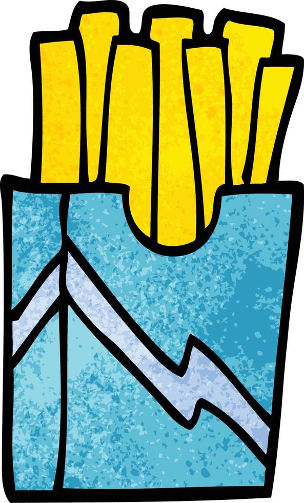 cartoon doodle fast food fries vector